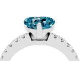 White gold Heart Cut Solitaire Diamond with Pavé Band and Four-Prong Setting_4