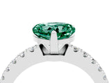 White gold Heart Cut Solitaire Diamond with Pavé Band and Four-Prong Setting_4