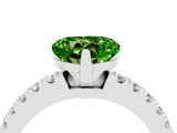 White gold Heart Cut Solitaire Diamond with Pavé Band and Four-Prong Setting_4