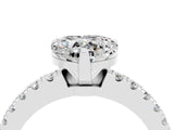 White gold Heart Cut Solitaire Diamond with Pavé Band and Four-Prong Setting_4