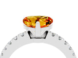 White gold Heart Cut Solitaire Diamond with Pavé Band and Four-Prong Setting_4