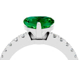 White gold Heart Cut Solitaire Diamond with Pavé Band and Four-Prong Setting_4