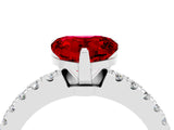 White gold Heart Cut Solitaire Diamond with Pavé Band and Four-Prong Setting_4