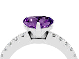 White gold Heart Cut Solitaire Diamond with Pavé Band and Four-Prong Setting_4