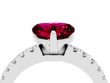 White gold Heart Cut Solitaire Diamond with Pavé Band and Four-Prong Setting_4