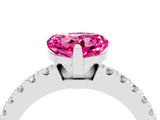 White gold Heart Cut Solitaire Diamond with Pavé Band and Four-Prong Setting_4