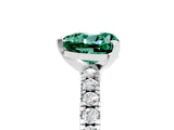 White gold Heart Cut Solitaire Diamond with Pavé Band and Four-Prong Setting_5