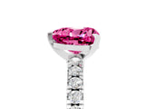 White gold Heart Cut Solitaire Diamond with Pavé Band and Four-Prong Setting_5
