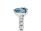 White gold Heart Cut Solitaire Diamond with Pavé Band and Four-Prong Setting_5