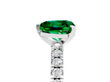 White gold Heart Cut Solitaire Diamond with Pavé Band and Four-Prong Setting_5