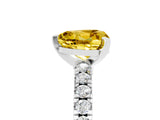 White gold Heart Cut Solitaire Diamond with Pavé Band and Four-Prong Setting_5