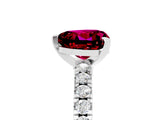 White gold Heart Cut Solitaire Diamond with Pavé Band and Four-Prong Setting_5