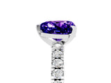 White gold Heart Cut Solitaire Diamond with Pavé Band and Four-Prong Setting_5