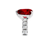 White gold Heart Cut Solitaire Diamond with Pavé Band and Four-Prong Setting_5