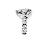 White gold Heart Cut Solitaire Diamond with Pavé Band and Four-Prong Setting_5