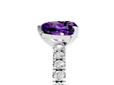 White gold Heart Cut Solitaire Diamond with Pavé Band and Four-Prong Setting_5