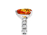 White gold Heart Cut Solitaire Diamond with Pavé Band and Four-Prong Setting_5