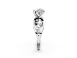 White gold Heart Cut Solitaire Diamond with Side Stones on Criss-Cross Band and Four-Prong Setting_6
