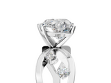 White gold Heart Cut Solitaire Diamond with Side Stones on Criss-Cross Band and Four-Prong Setting_9