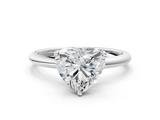 White gold Heart Cut Solitaire Engagement Ring with Four-Prong Setting and Classic Band_53
