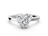 White gold Heart Cut Solitaire Engagement Ring with Four-Prong Setting on a Classic Band_57