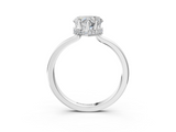 White gold Heart Cut Solitaire Engagement Ring with Four-Prong Setting on a Classic Band_60