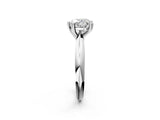 White gold Heart Cut Solitaire Engagement Ring with Tapered Band and Four-Prong Setting 2