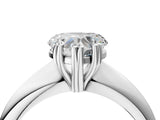 White gold Heart Cut Solitaire Engagement Ring with Tapered Band and Four-Prong Setting 4