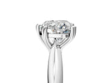 White gold Heart Cut Solitaire Engagement Ring with Tapered Band and Four-Prong Setting 5