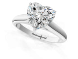 White gold Heart Cut Solitaire Engagement Ring with Tapered Band and Four-Prong Setting_4
