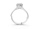 White gold Heart Cut Solitaire Engagement Ring with Tapered Band and Four-Prong Setting_6