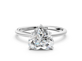 White gold Heart Cut Solitaire Engagement Ring with Thin Band and Four-Prong Setting_3