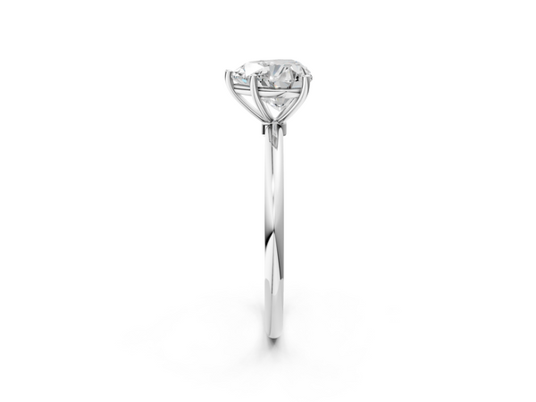 Sterling Silver Heart-Shaped Solitaire Engagement Ring Setting with Straight Thin Band