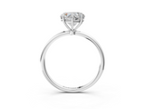 White gold Heart Cut Solitaire Engagement Ring with Thin Band and Four-Prong Setting_6