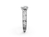 White gold Heart Cut Solitaire Engraved Band with Four-Prong Setting_64