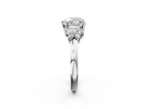 White gold Heart Cut Solitaire Floral Diamond Ring with Four-Prong Setting_38