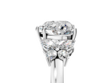 White gold Heart Cut Solitaire Floral Diamond Ring with Four-Prong Setting_42