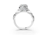 White gold Heart Cut Solitaire Leaf-Inspired Engagement Ring with Prong Setting_10