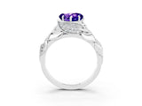 White gold Heart Cut Solitaire Leaf-Inspired Engagement Ring with Prong Setting_3