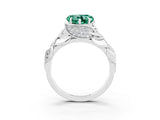 White gold Heart Cut Solitaire Leaf-Inspired Engagement Ring with Prong Setting_3