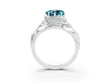 White gold Heart Cut Solitaire Leaf-Inspired Engagement Ring with Prong Setting_3