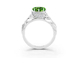 White gold Heart Cut Solitaire Leaf-Inspired Engagement Ring with Prong Setting_3