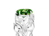 White gold Heart Cut Solitaire Leaf-Inspired Engagement Ring with Prong Setting_5