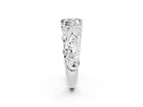 White gold Heart Cut Solitaire Moissanite Leaf-Inspired Vine Band Ring with Prong Setting_2