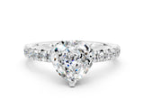 White gold Heart Cut Solitaire Pave Diamond Engagement Ring with Four-Prong Setting_12