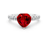 White gold Heart Cut Solitaire Pave Diamond Engagement Ring with Four-Prong Setting_12