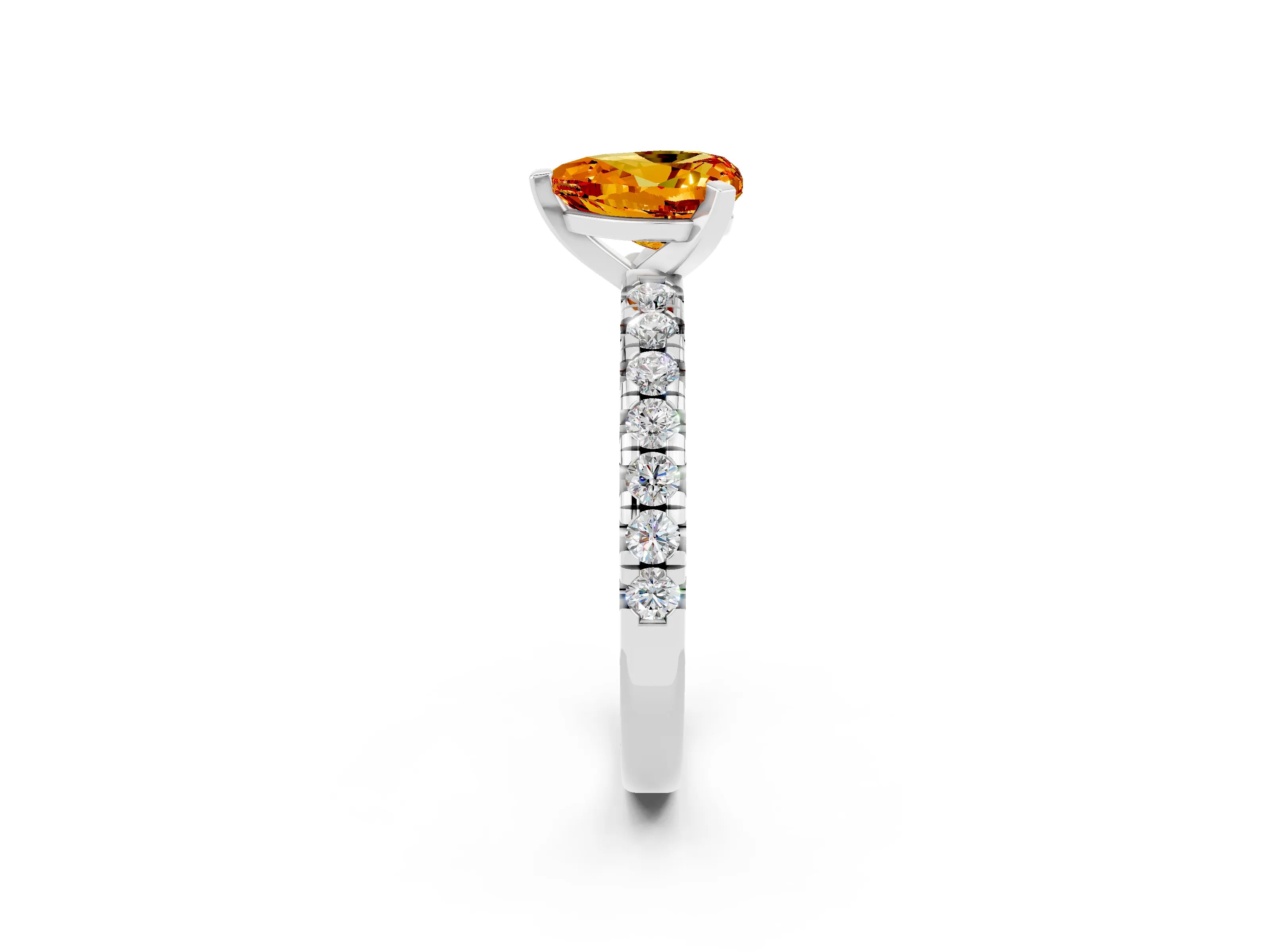 White gold Heart Cut Solitaire Pave Diamond Engagement Ring with Four-Prong Setting_14