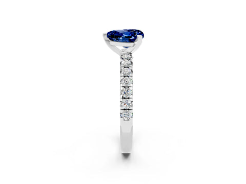 White gold Heart Cut Solitaire Pave Diamond Engagement Ring with Four-Prong Setting_14