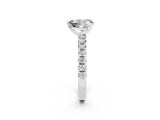 White gold Heart Cut Solitaire Pave Diamond Engagement Ring with Four-Prong Setting_14
