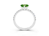 White gold Heart Cut Solitaire Pave Diamond Engagement Ring with Four-Prong Setting_15